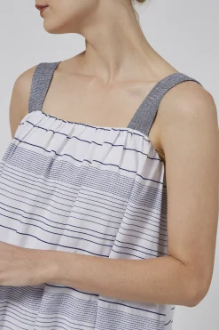 Stripe Gathered Tent Dress