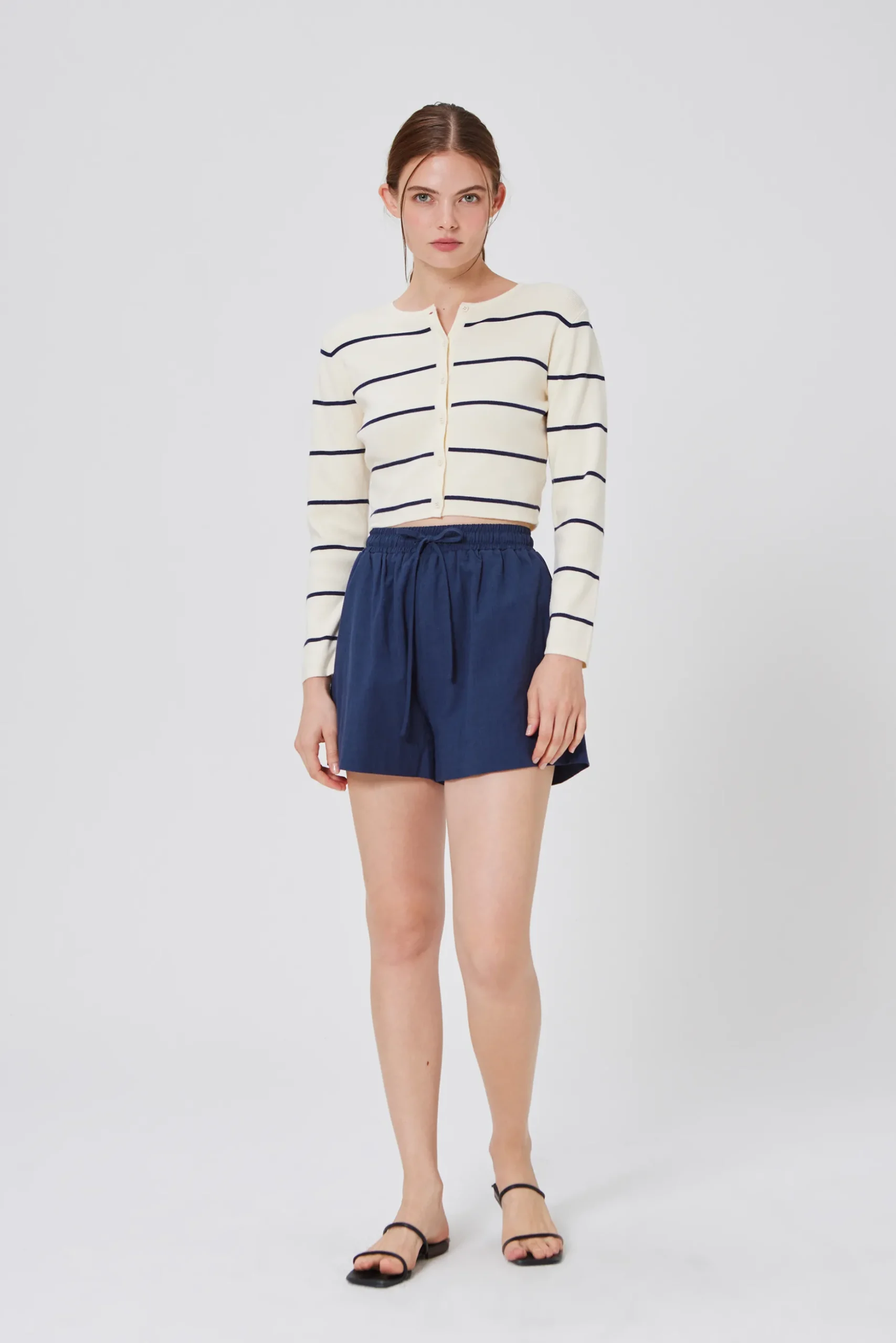 Striped Button Knit Cardigan