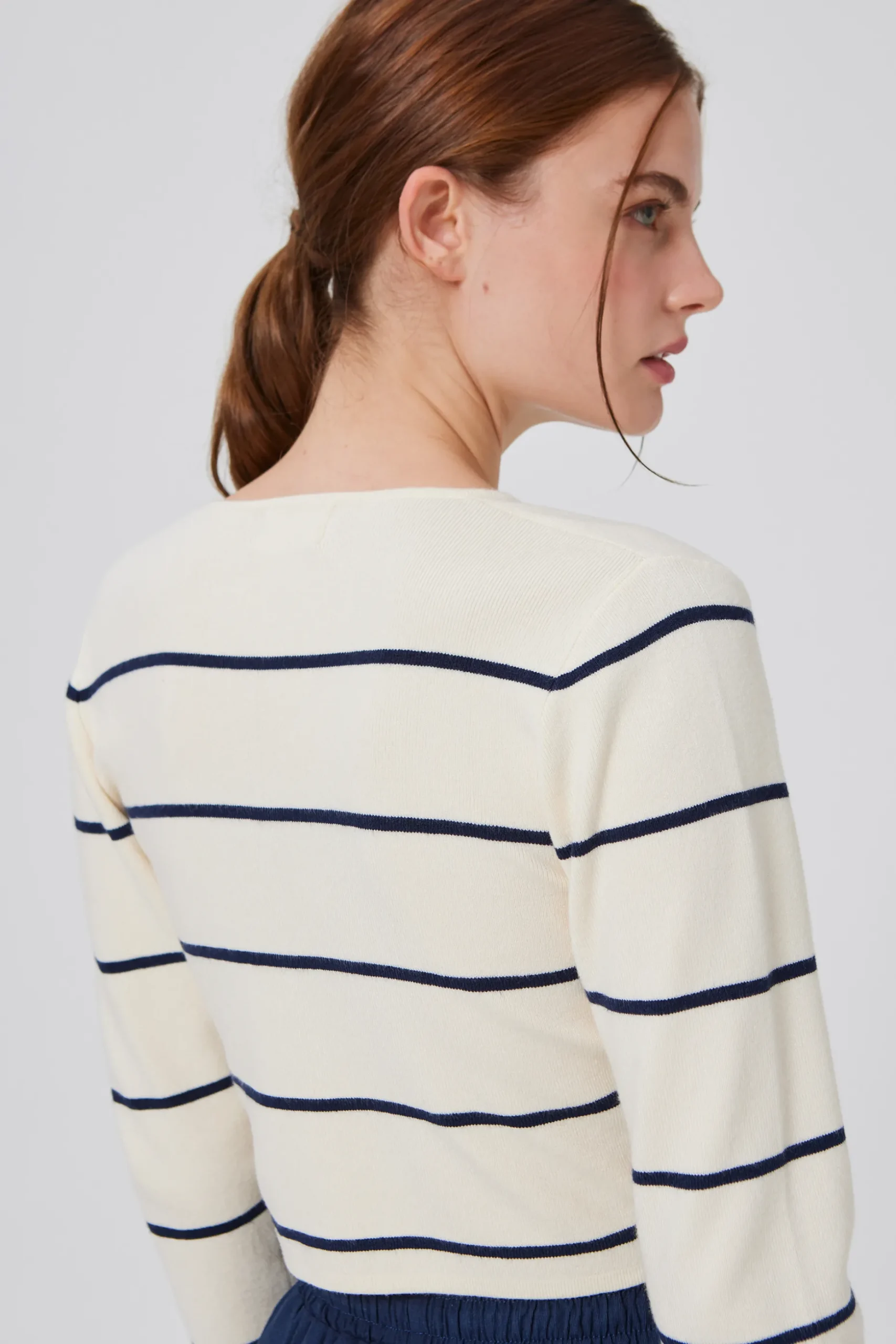 Striped Button Knit Cardigan
