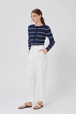 Striped Button Knit Cardigan