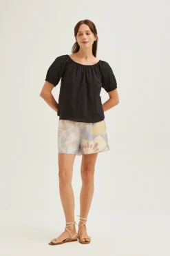 Striped Cotton Two-Way Top