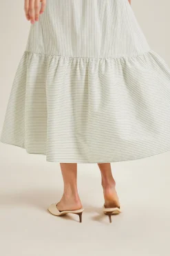 Striped Gathered Maxi Tent Dress