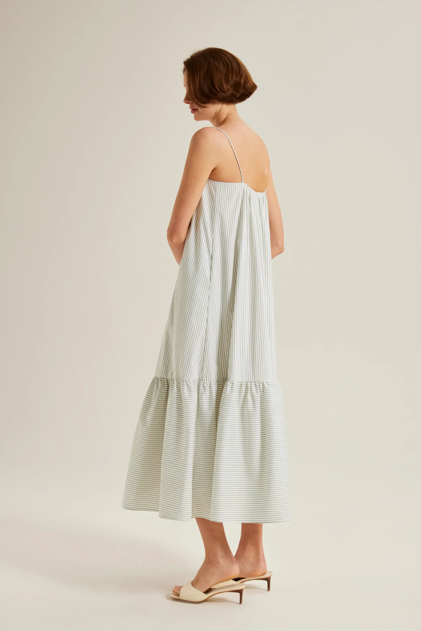 Striped Gathered Maxi Tent Dress