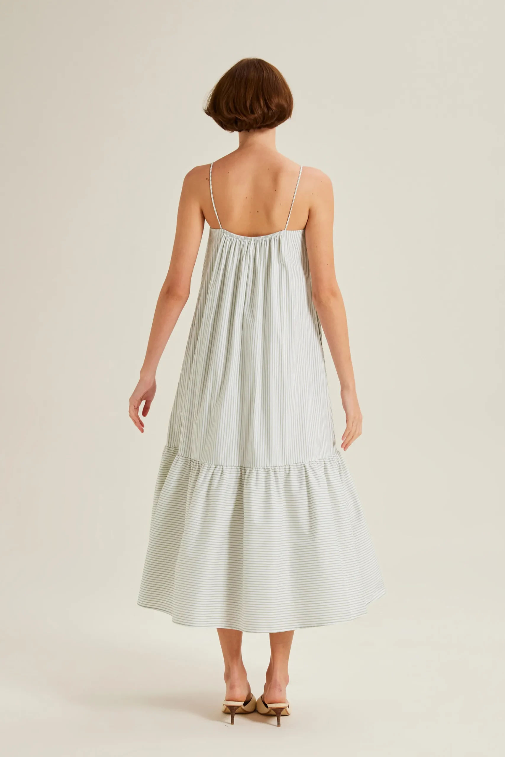 Striped Gathered Maxi Tent Dress