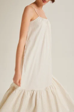 Striped Gathered Maxi Tent Dress
