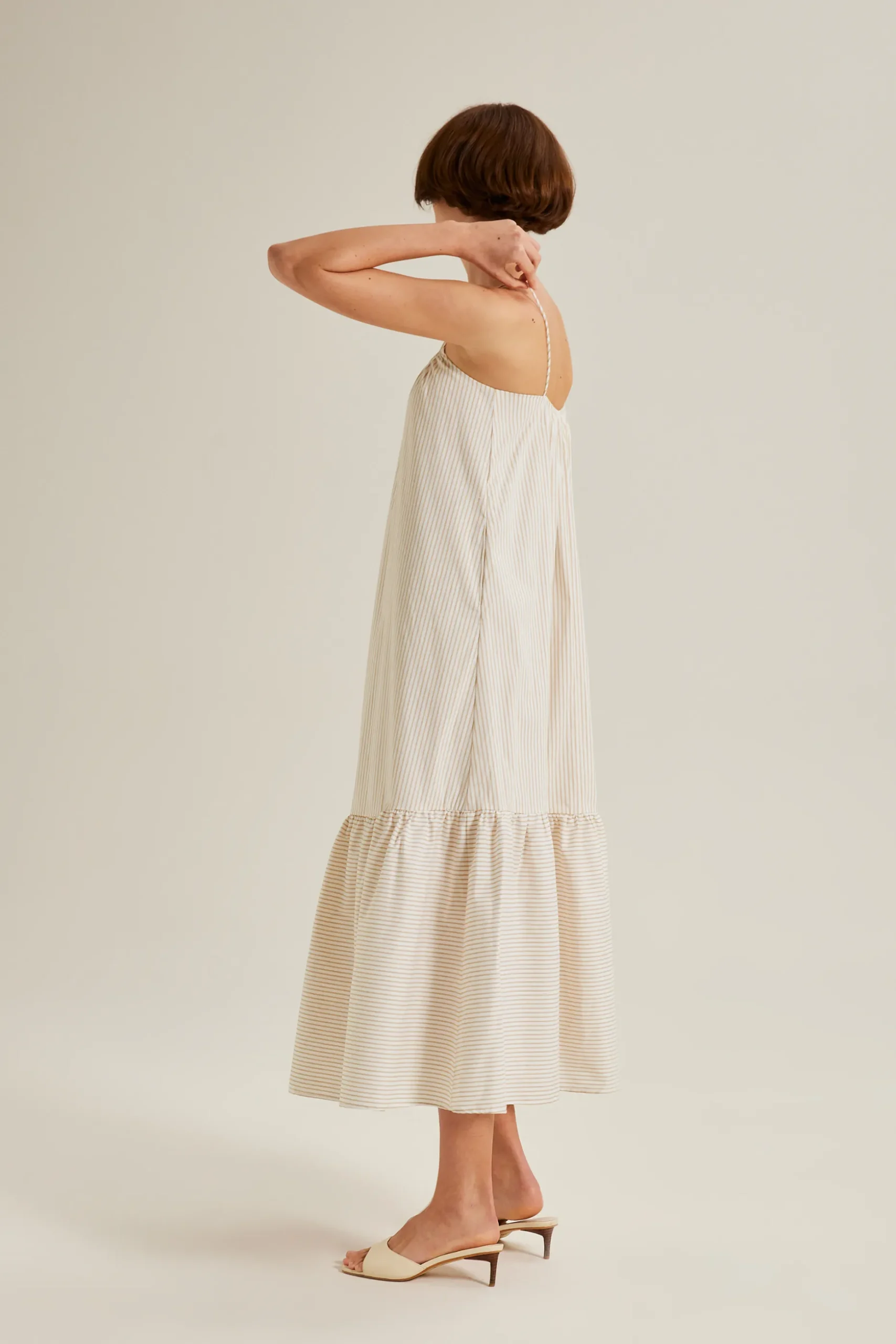 Striped Gathered Maxi Tent Dress
