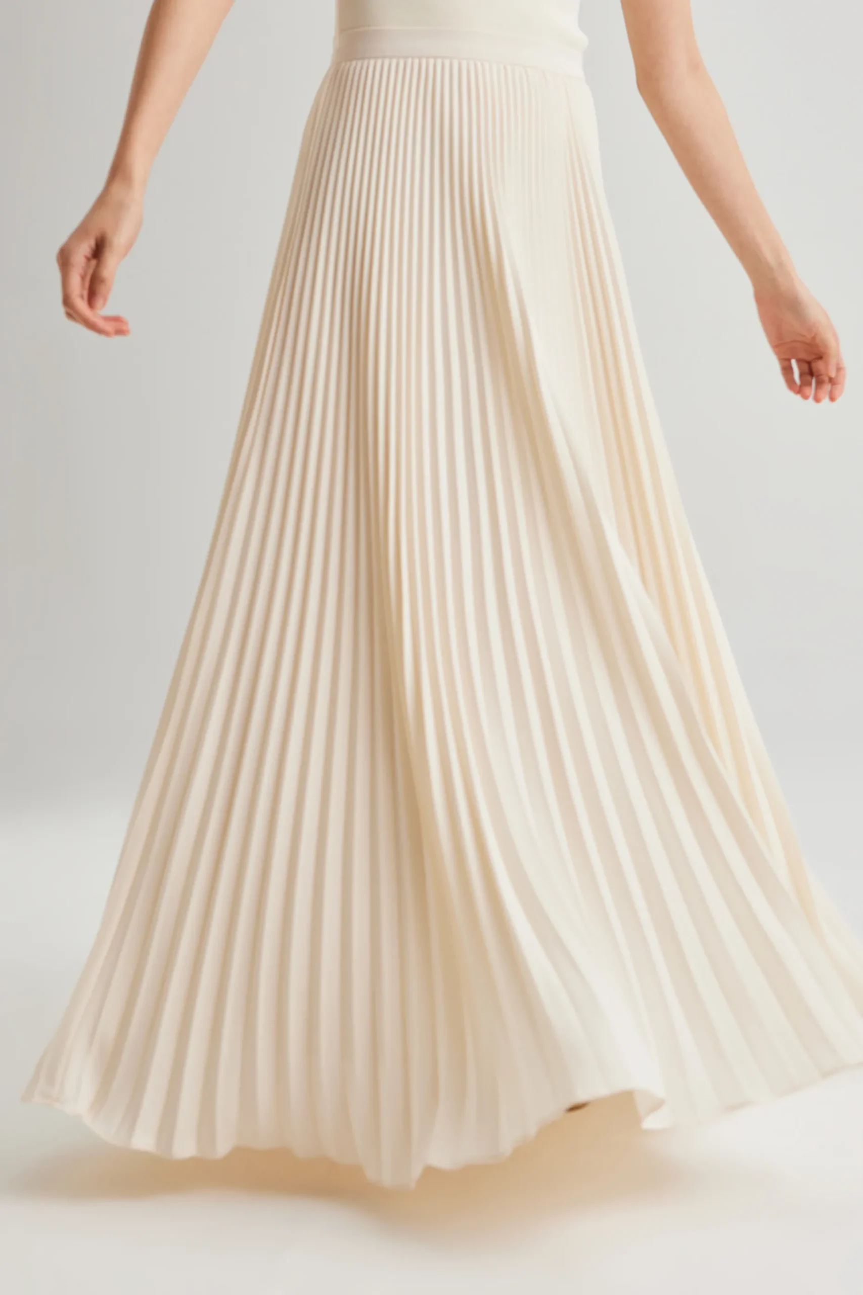 Sunray-Pleated Maxi Skirt