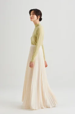 Sunray-Pleated Maxi Skirt