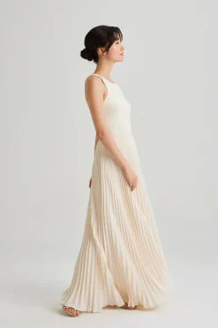 Sunray-Pleated Maxi Skirt