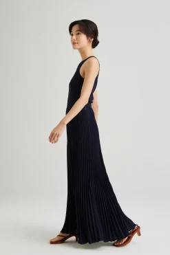 Sunray-Pleated Maxi Skirt