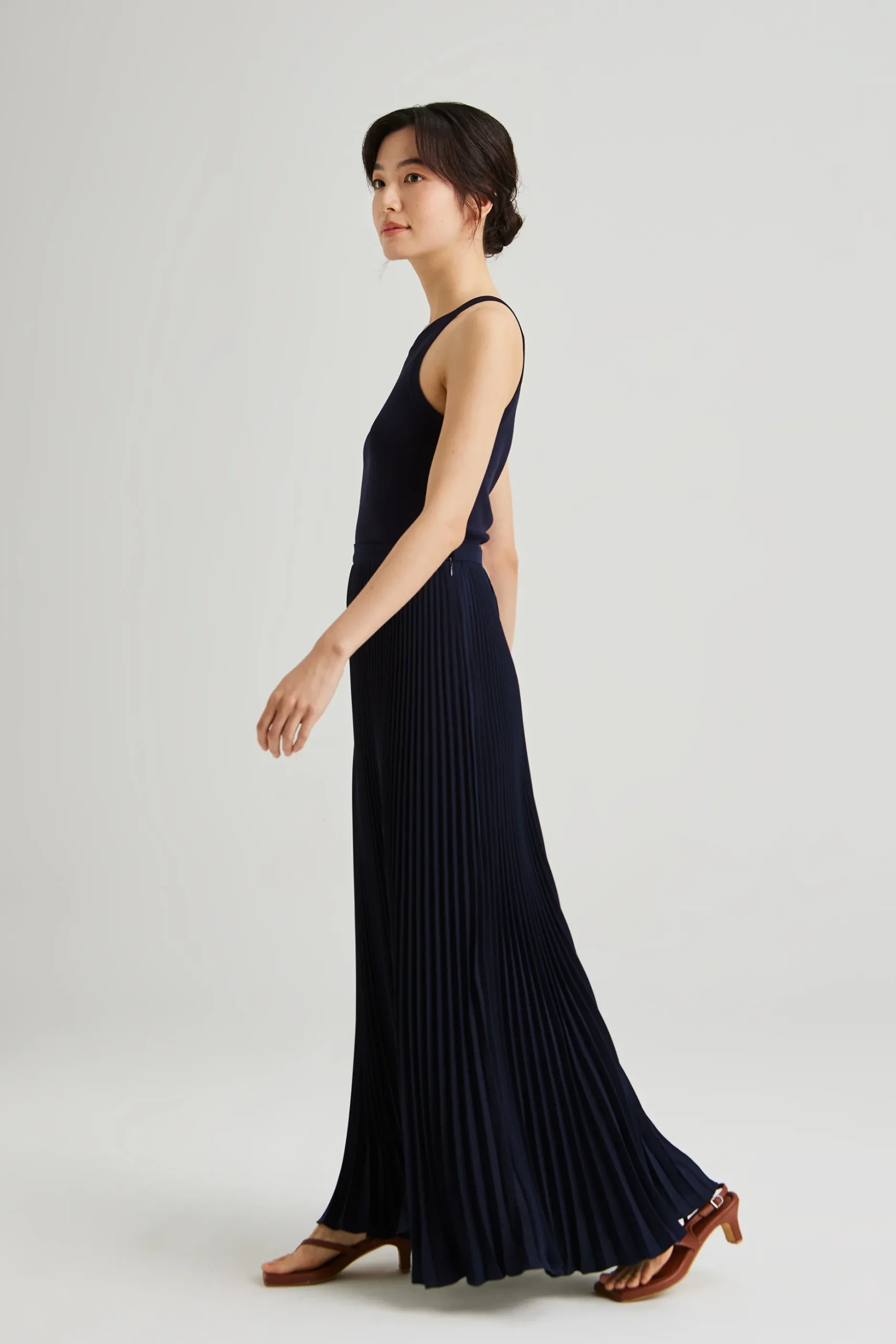 Sunray-Pleated Maxi Skirt