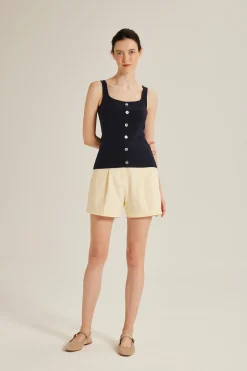 Tailored Front-Pleat Shorts