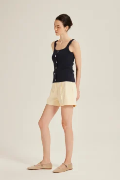Tailored Front-Pleat Shorts