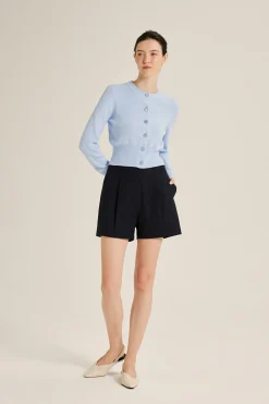 Tailored Front-Pleat Shorts