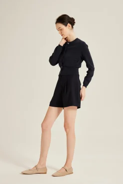 Tailored Front-Pleat Shorts