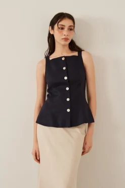 Tailored Linen Vest