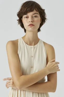 T-Back Button-Down Dress