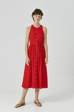 T-Back Button-Down Dress