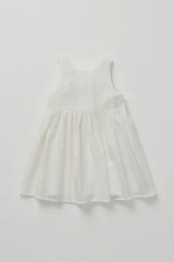 Textured Cotton Low-Back Dress