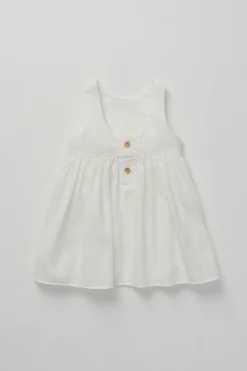 Textured Cotton Low-Back Dress