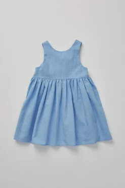 Textured Cotton Low-Back Dress