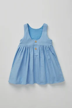 Textured Cotton Low-Back Dress