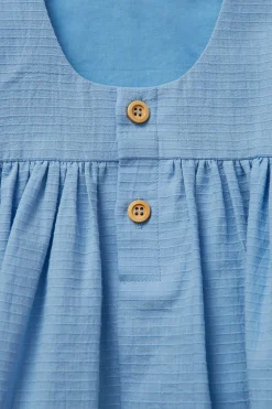 Textured Cotton Low-Back Dress