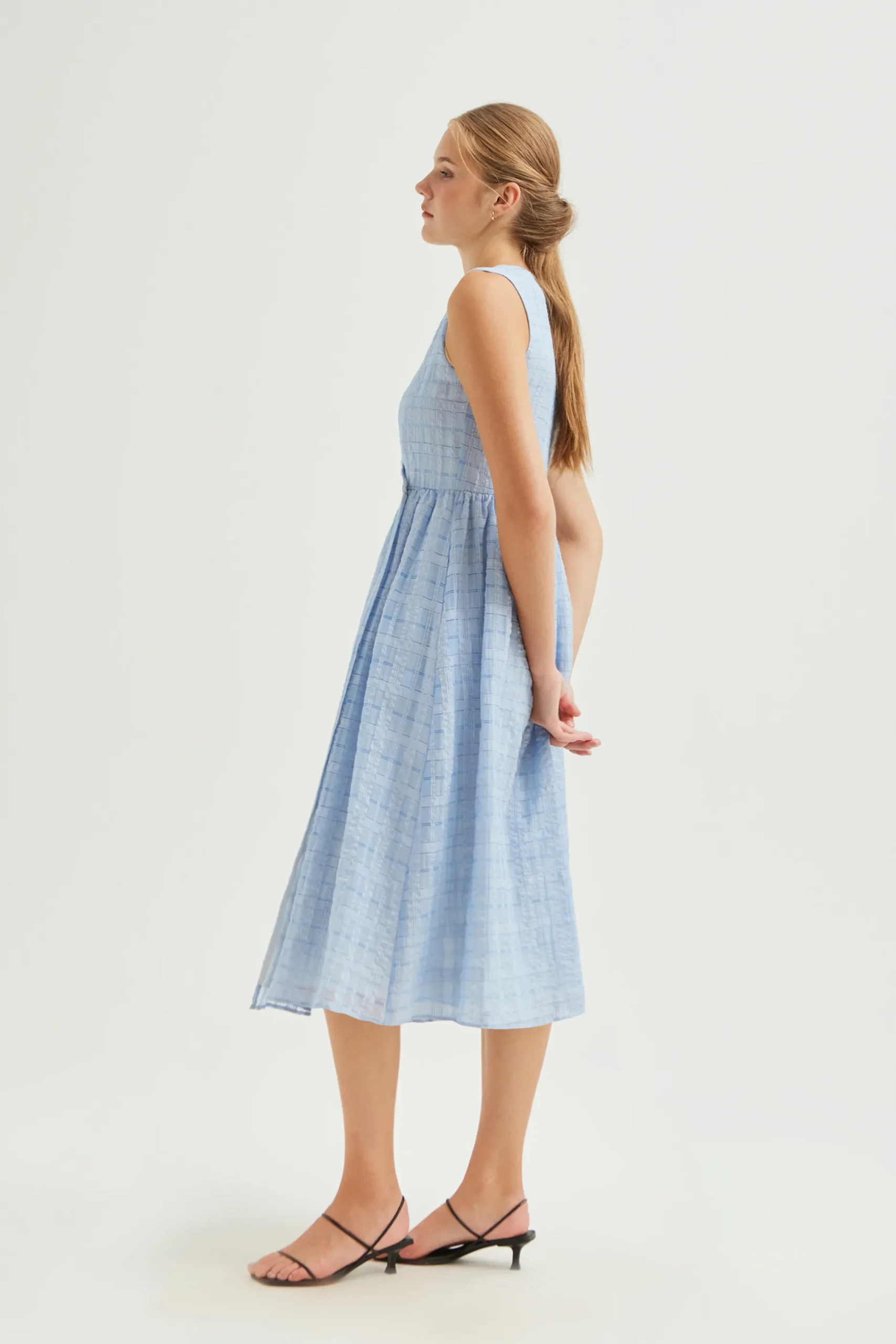 Textured Cotton Wrap Dress