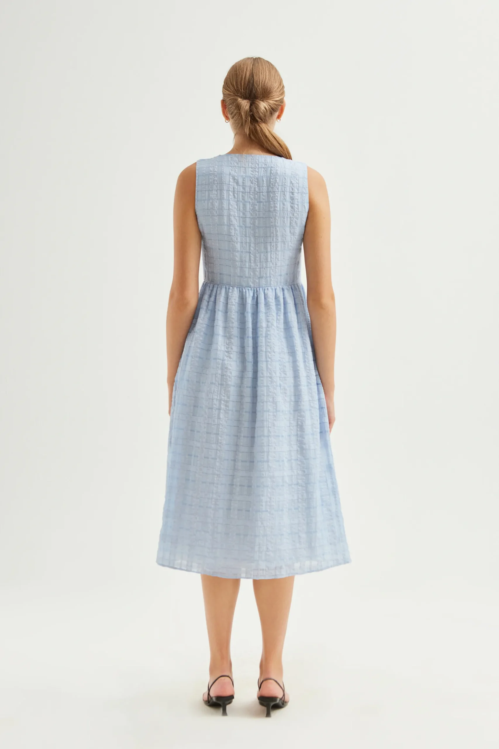 Textured Cotton Wrap Dress