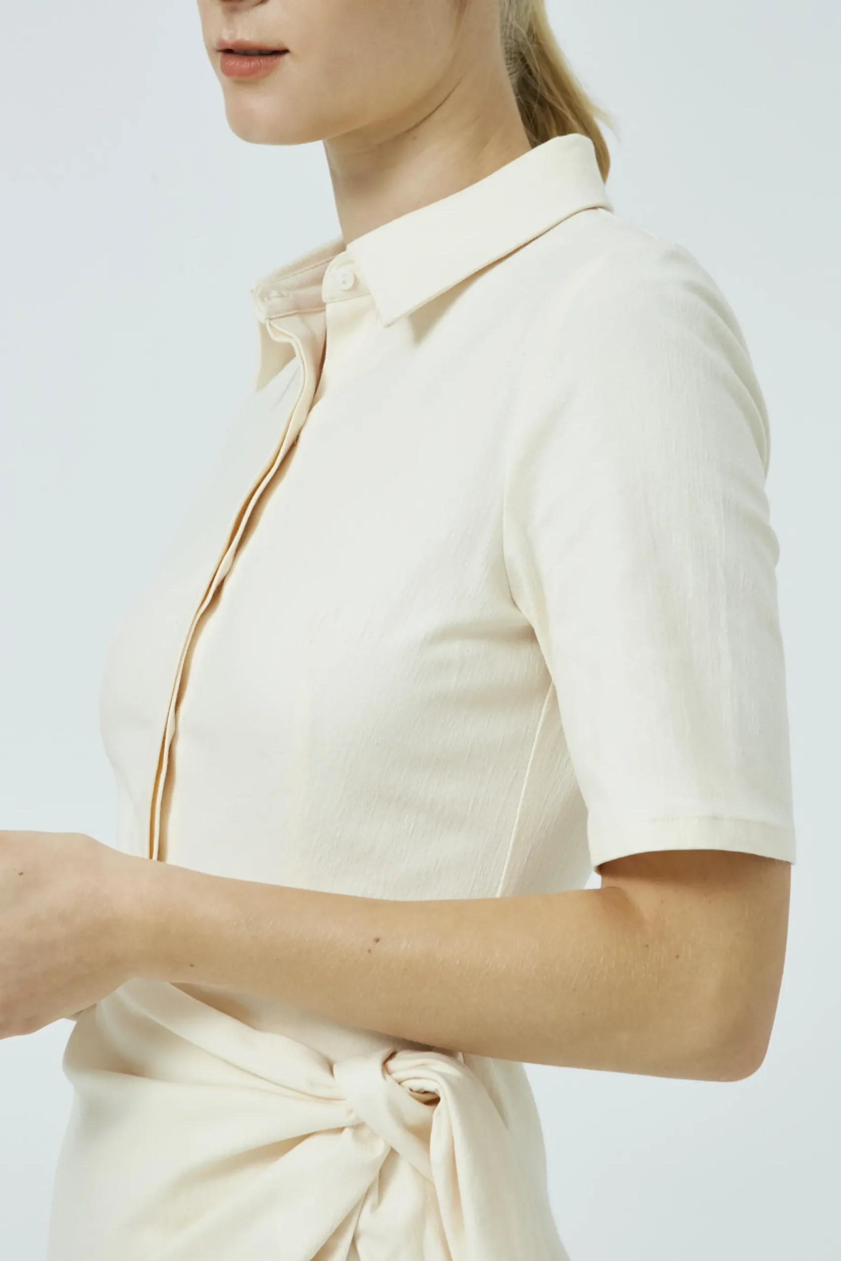 Textured Cotton Wrap Dress