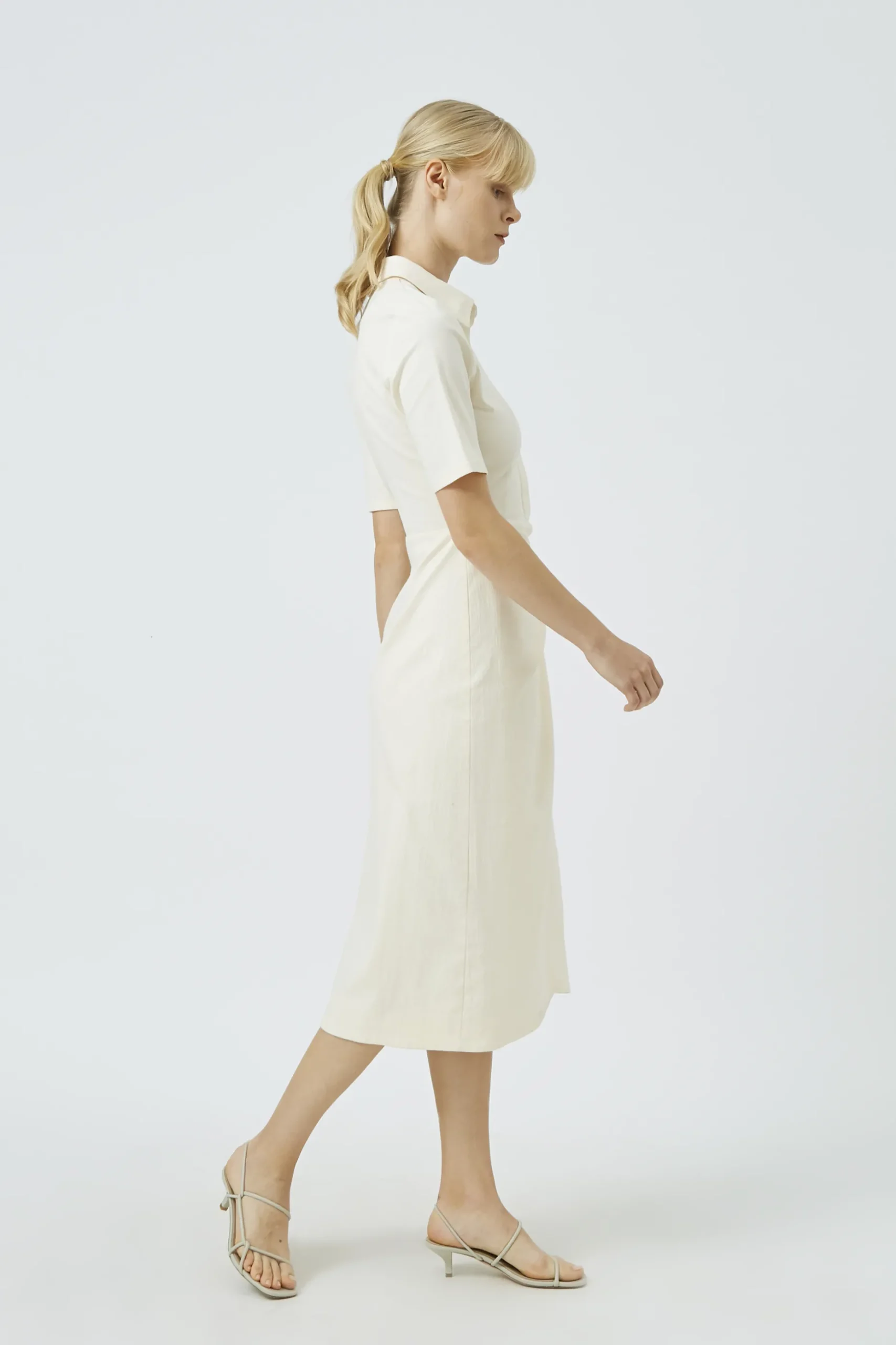 Textured Cotton Wrap Dress