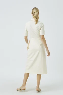 Textured Cotton Wrap Dress