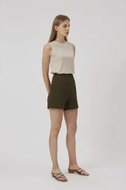 Textured High-Waisted Shorts