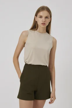 Textured High-Waisted Shorts