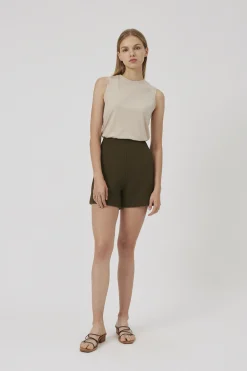 Textured High-Waisted Shorts