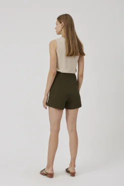 Textured High-Waisted Shorts