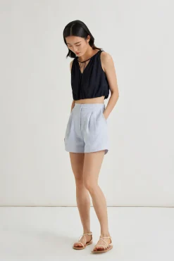 Textured Linen Shorts