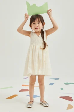Textured Mini Cotton Wrap Dress