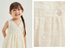 Textured Mini Cotton Wrap Dress