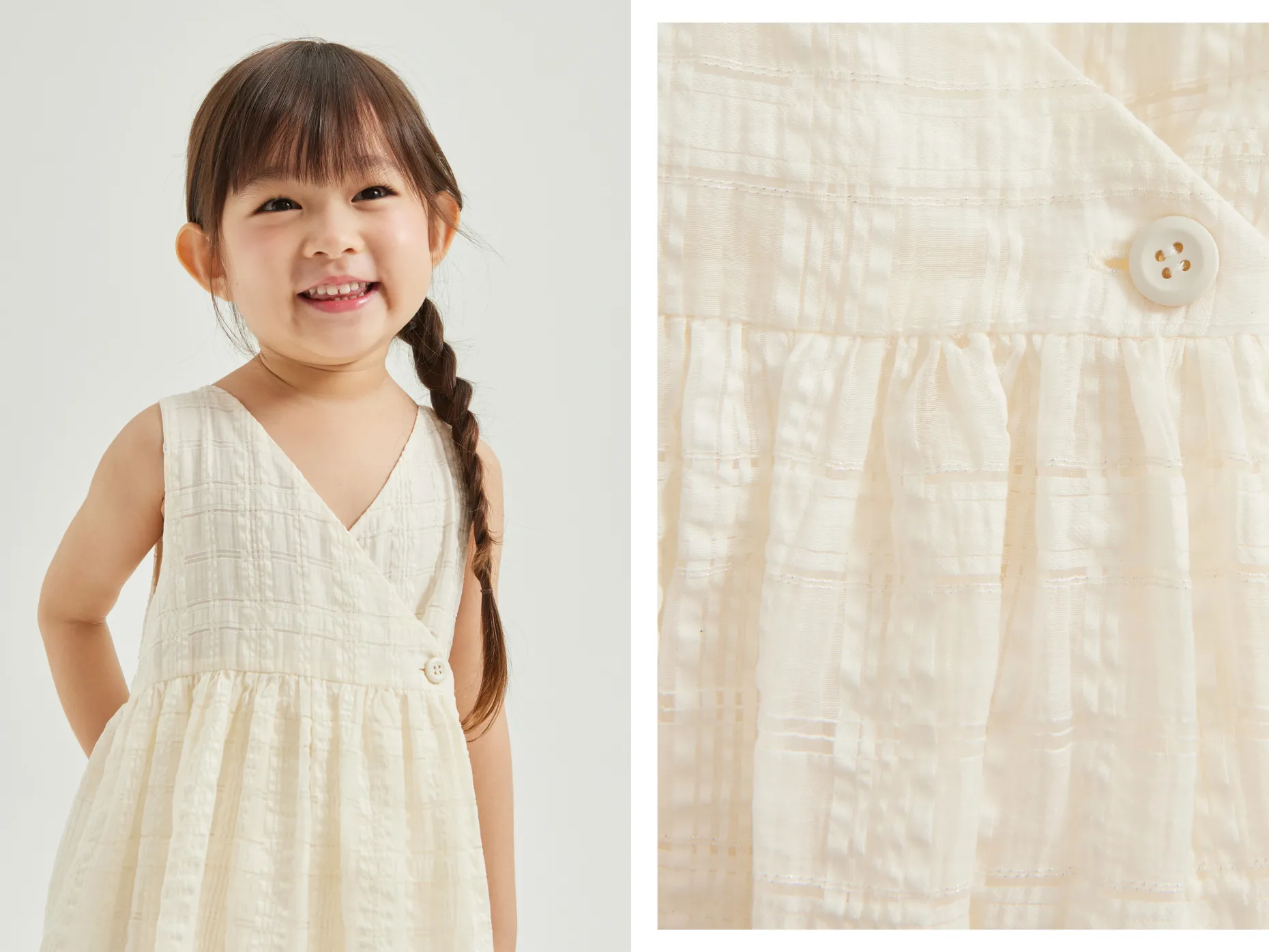 Textured Mini Cotton Wrap Dress
