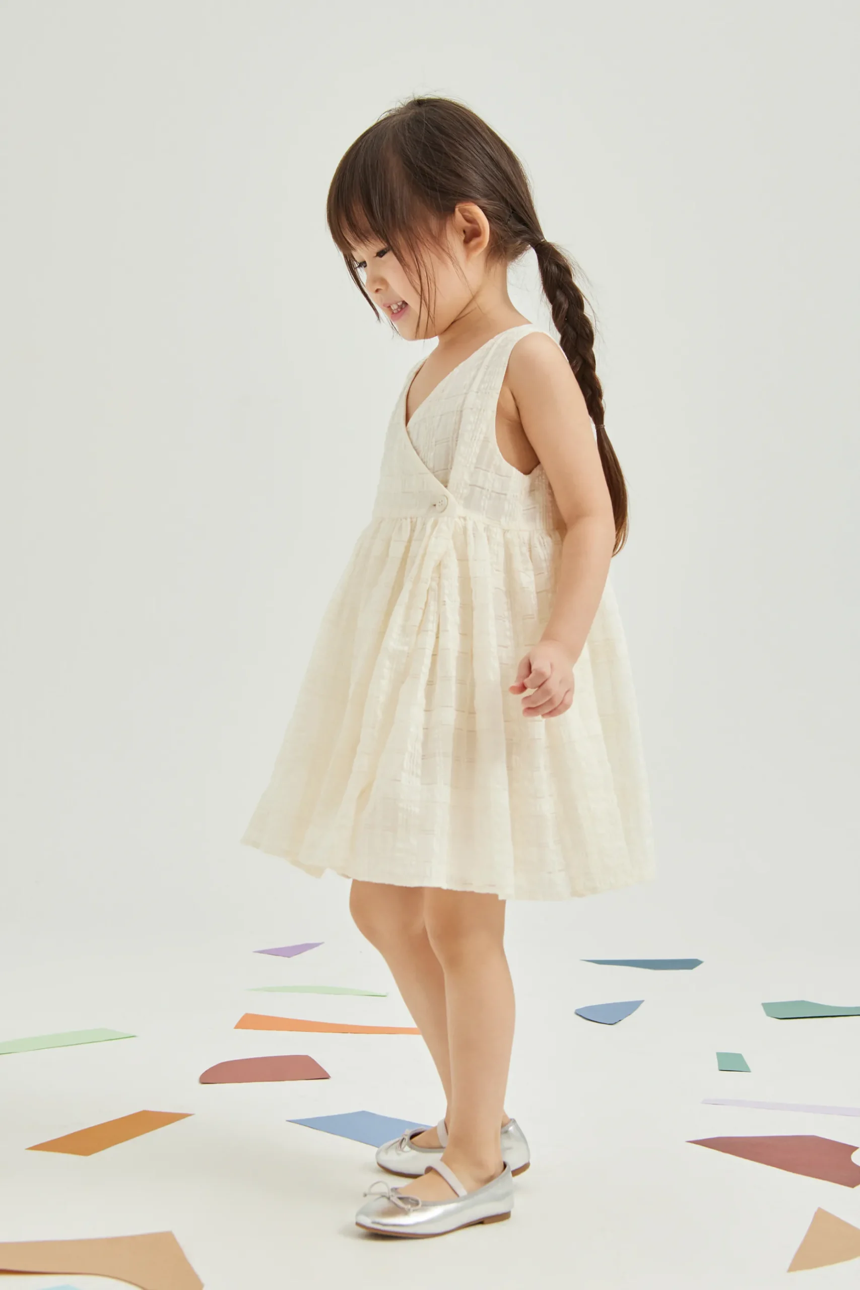 Textured Mini Cotton Wrap Dress