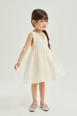 Textured Mini Cotton Wrap Dress