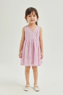 Textured Mini Cotton Wrap Dress
