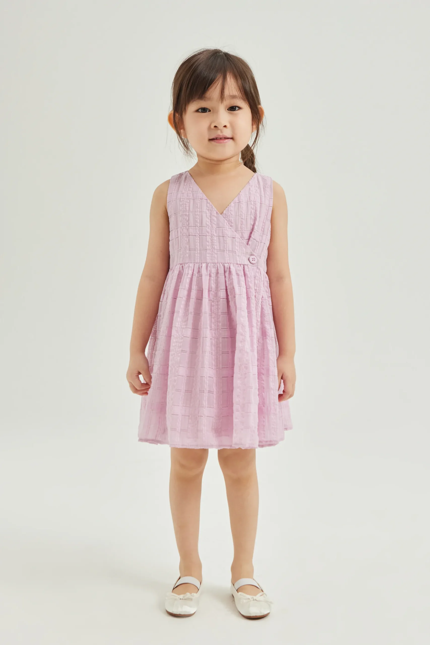 Textured Mini Cotton Wrap Dress