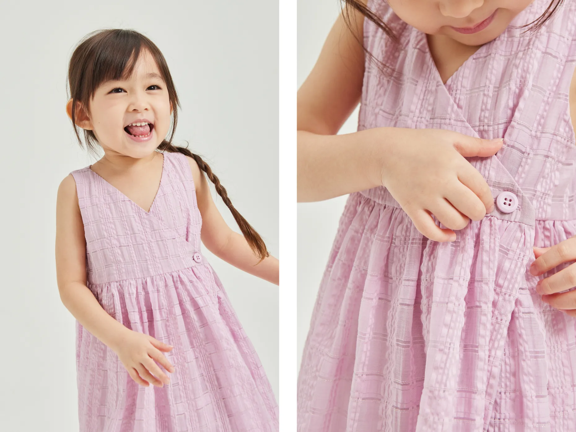 Textured Mini Cotton Wrap Dress