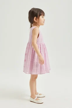 Textured Mini Cotton Wrap Dress