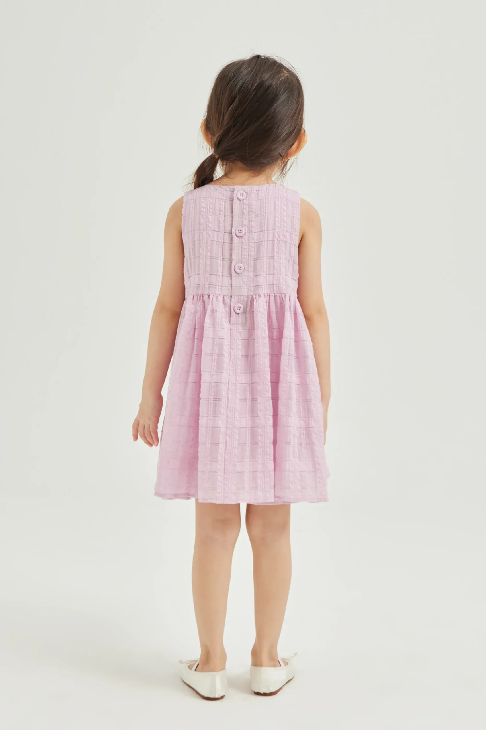 Textured Mini Cotton Wrap Dress