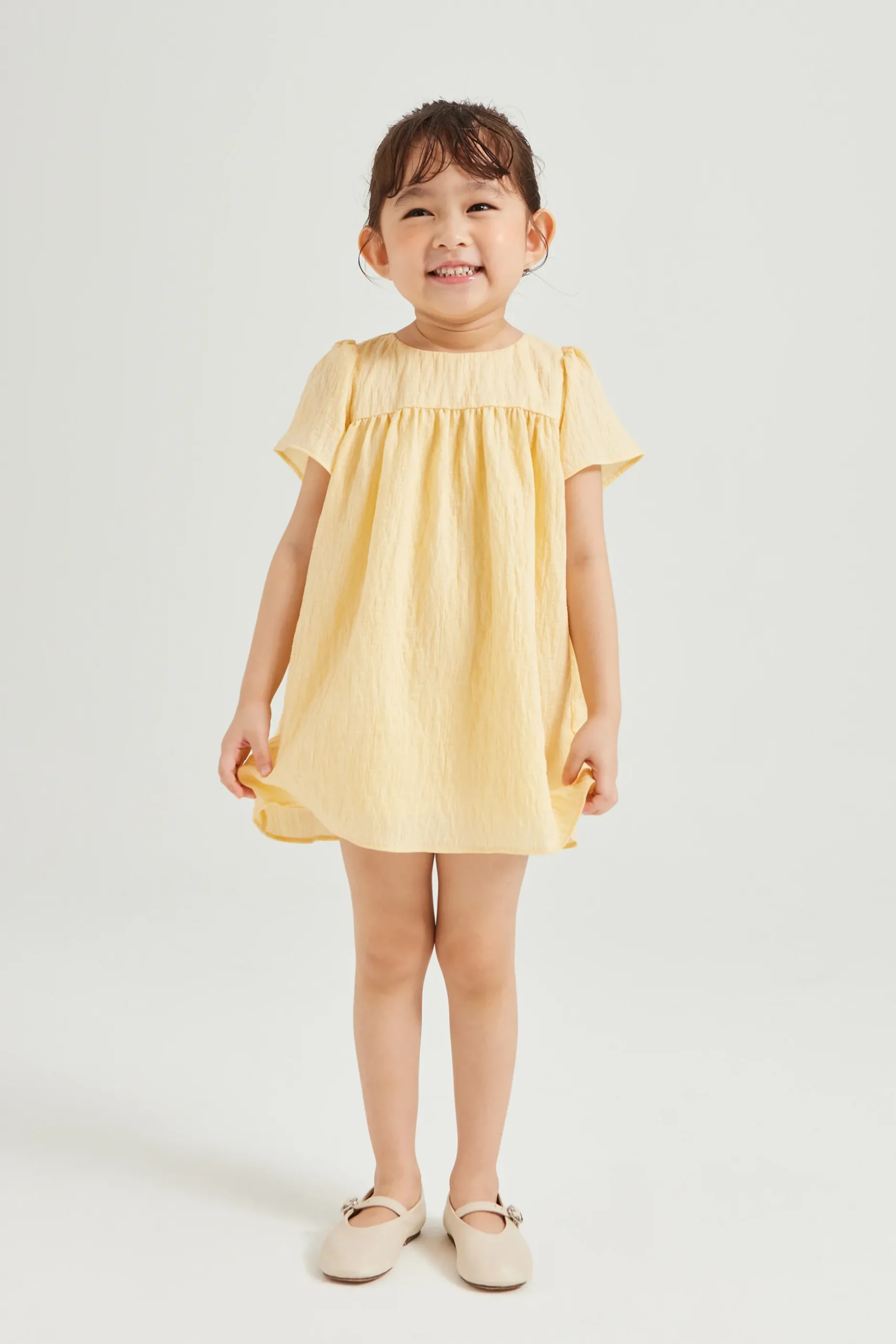 Textured Mini Gathered Dress