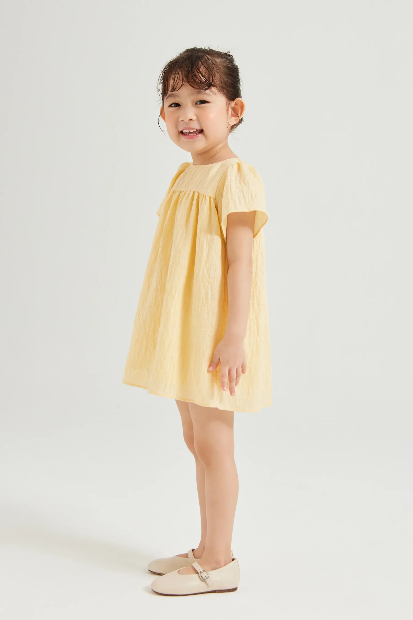 Textured Mini Gathered Dress
