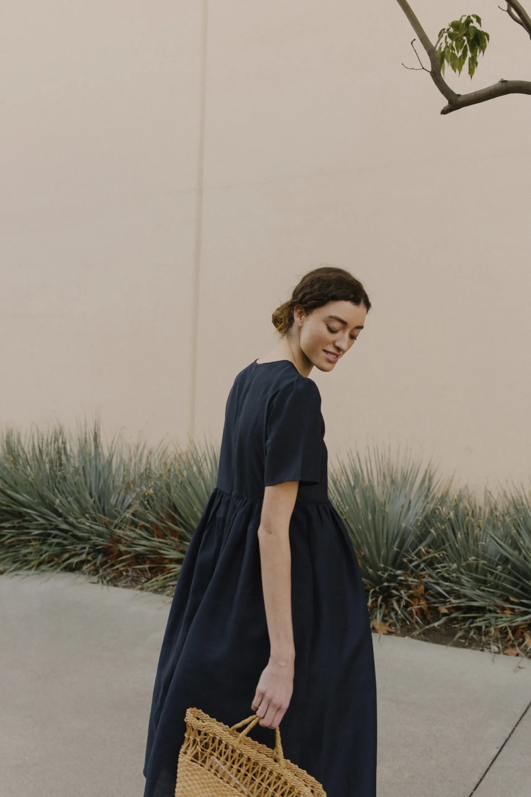 Textured Organza Midi Dress